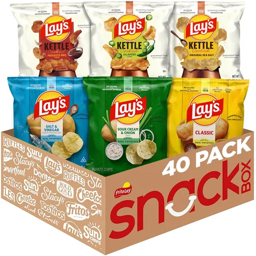 Vista 12 de Papas fritas con sabor a barbacoa de Lay's, bolsas de 1 oz, (paquete de 40) (el embalaje y la fórmula pueden variar)