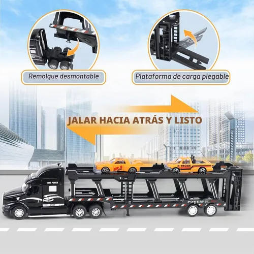 Vista 3 de CORPER TOYS Juego de 3 vehículos de transporte para niños, con luces y sonidos, desmontables