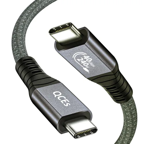 Vista 8 de QCEs Cable USB C corto de 1 pie 40 Gbps USB 4 cable para transferencia de datos de alta velocidad Thunderbolt 4, pantalla de monitor 8K60Hz, carga