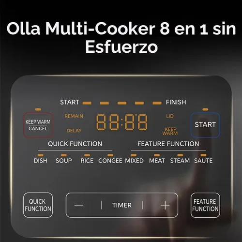 Vista 2 de Midea Olla a presión eléctrica 8 en 1 con ollas dobles, olla de cocción lenta programable multifuncional, olla arrocera, vaporera, sartén