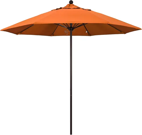 Vista 32 de California Umbrella ALTO908117-5410 Venture Series - Sombrilla comercial para patio, 9 pies redonda, color azul aire Sunbrella