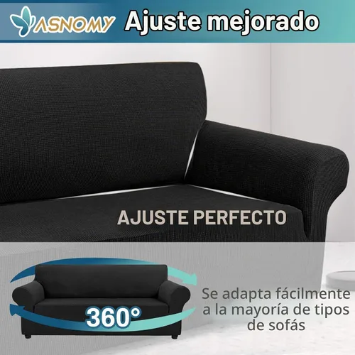 Vista 4 de Asnomy Fundas para Sofá de 3 Cojines Fundas Elásticas para Sofá Fundas Deslizantes, Protector de Mascotas Fundas para Muebles para Perros Gatos Tela