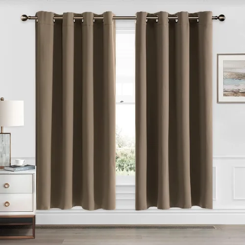 Vista 11 de CUCRAF Cortinas opacas de 45 pulgadas de largo, juego de 2 paneles para dormitorio, bolsillo para cortinero, cortinas de oscurecimiento