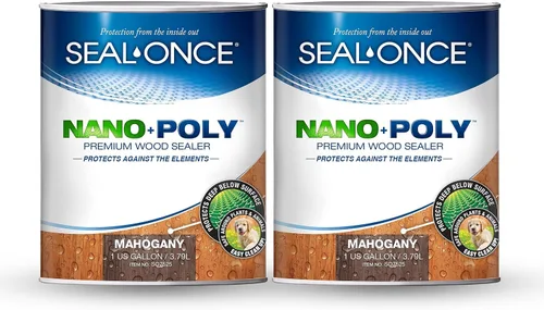 Vista 16 de Sellador Seal-Once Nano+Poly de madera penetrante con poliuretano, sellador impermeable de alta calidad, 1 galón, negro Sellador impermeable