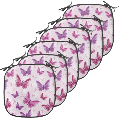 Vista 74 de Ambesonne Cojín de asiento para silla de flores, detalles florales con hojas y remolinos, estampado artístico romántico y vívido y vibrante