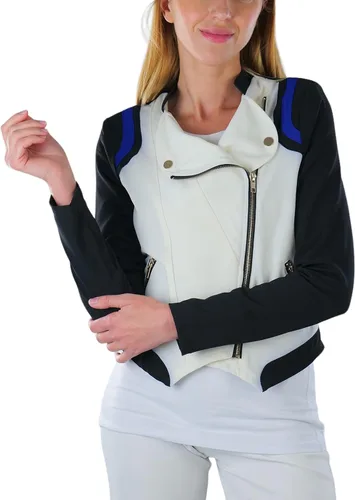 Vista 71 de ToBeInStyle Blazers de manga larga con cremallera y botones para mujer