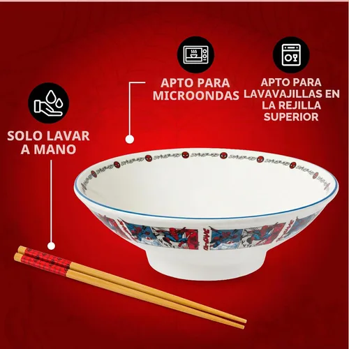 Vista 41 de Silver Buffalo Sanrio Hello Kitty Flowers, cuenco de ramen con palillos Patrón de flores de Hello Kitty