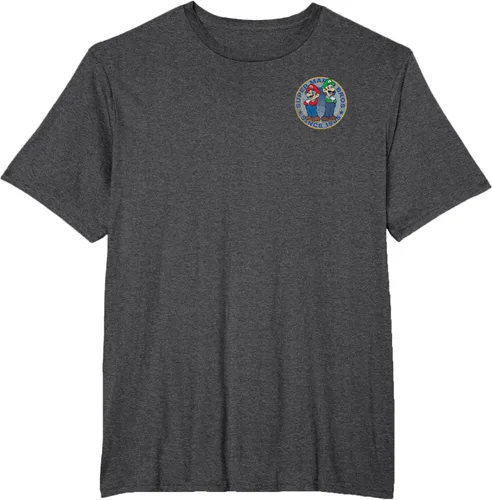 Vista 17 de Super Mario Bros Luigi Left Chest Since 1985 - Camiseta gráfica Negro
