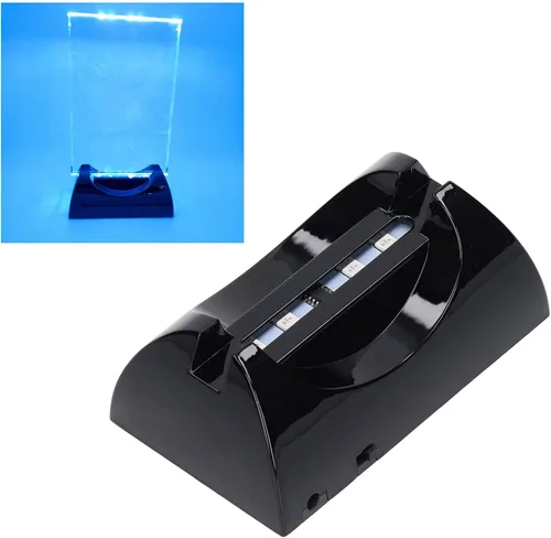 Vista 6 de Base de soporte de luz LED, base de pantalla de luces LED rectangulares, 4 cuentas de lámpara LED para pantalla de cristal, pedestal de arte