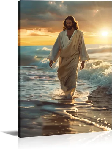Vista 16 de Arte de pared de Jesús y cardenal, decoración de Cristo, cuadro enmarcado de Dios, pintura cristiana, inspiración religiosa, impresiones en lienzo