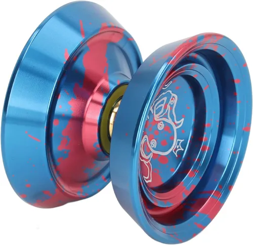 Vista 2 de Asixxsix Responsive Yoyo, Yoyo profesional de aleación de aluminio de metal con guante, 3 cuerdas y patrón de pulpo, repuesto avanzado de bola Yoyo