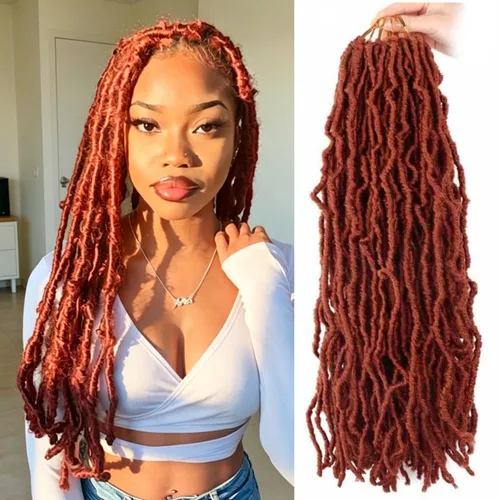 Vista 57 de 6 Paquetes Soft Locs Cabello de Ganchillo Pre Looped Faux Locs Trenzas de Ganchillo Goddess Locs Dreadlocs Cabello Sintético Para Mujeres Negras 1b