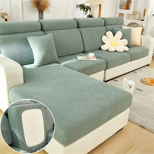 Vista 13 de Fundas de cojín para asiento de sofá, fundas elásticas para cojín para sofá, funda antideslizante de repuesto, protector grueso de muebles con Beige