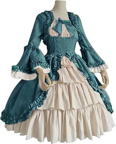 Vista 2 de Vestido de fiesta de Marie Antonieta para mujer, vestido de fiesta rococó barroco del siglo XVIII, vestido de época histórica renacentista