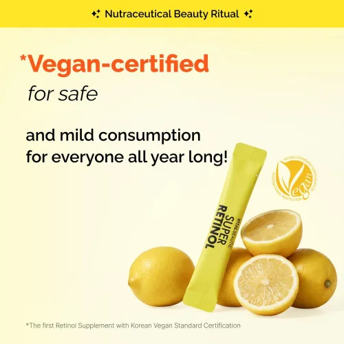 Vista 5 de VITALBEAUTIE Super Retinol - Retinol liposomal ingestible y vitamina C 1000 mg en polvo - Suplemento vegano K-Beauty para piel y tono de vidrio