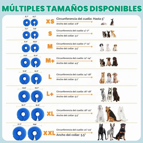 Vista 5 de BENCMATE - Cuello inflable y suave para perros, alternativa al collar isabelino, para gatos y perros pequeños, medianos y grandes, dona para Azul