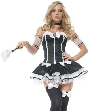 Vista 5 de Leg Avenue - Vestido de criada francesa de 5 piezas con cuello y banda para la cabeza