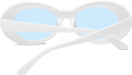 Vista 4 de ENSARJOE Retro Oval Sunglasses Unisex UV400 Resin Eyewear Round Lens Clout Goggles
