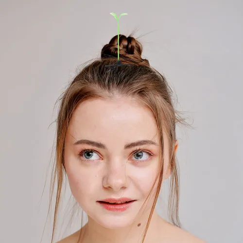 Vista 3 de Yardwe 50 pinzas para el cabello de brotes de frijoles, pinzas para el cabello de plantas verdes, horquilla de guisante, pasador, pasador, lindos