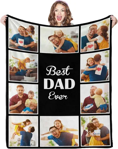 Vista 27 de Mantas personalizadas con fotos, 1 foto, manta personalizada, regalos personalizados para mamá, papá, pareja, novia, novio, esposa, marido, 8 tamaños