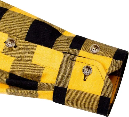 Vista 7 de JVer - Camisas de franela a cuadros para hombre manga larga con ajuste regular con botones casual