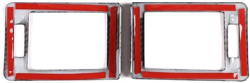Vista 7 de YIWANG Marco de ventilación de fibra de carbono estilo ABS para salpicadero interior de coche, 2 piezas para Mercedes Benz Clase C W204 2007-2010