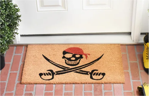 Vista 4 de Calloway Mills 121211729 - Felpudo pirata, 17 x 29 pulgadas, negro/rojo