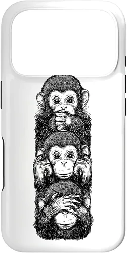 Vista 30 de Three Wise Monkeys See No Evil Hear No Evil Speak No Evil Case for iPhone 16