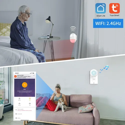 Vista 3 de SINGCALL Sensor de movimiento inalámbrico Alarma de entrada Alarma Interior Sensor de Movimiento Inteligente Detector 2.4G WiFi Sistema Inalámbrico