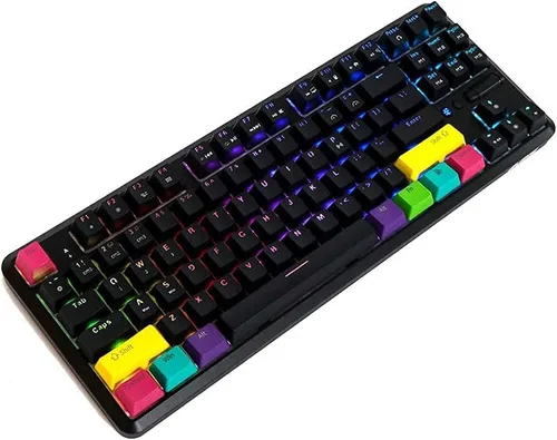 Vista 2 de EPOMAKER K870T - Teclado mecánico inalámbrico con cable Bluetooth y retroiluminación RGB cable tipo C batería de 2000 mAh control de botón de rueda