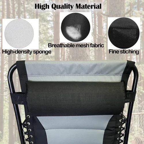 Vista 4 de Ostlttyn Almohada para la cabeza para silla de gravedad cero, silla reclinable, cojín grande de gravedad cero con banda elástica ajustable, almohada
