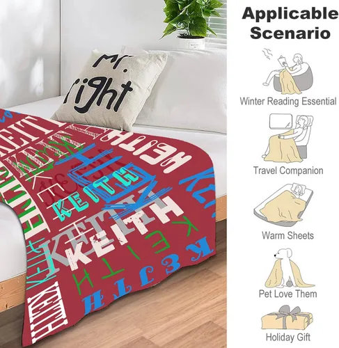 Vista 5 de Manta personalizada con nombre, texto para niños y adultos, regalo para Navidad, cumpleaños, boda, día de San Valentín