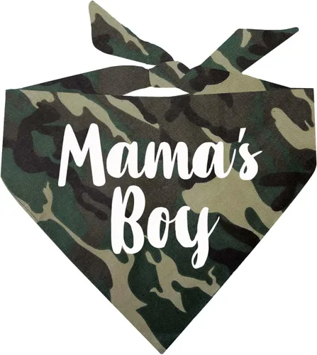 Vista 8 de Mama's Boy Bandana para perro 100% algodón triángulo ajustable Hecho en Estados Unidos Día de San Valentín Negro, XS (6)