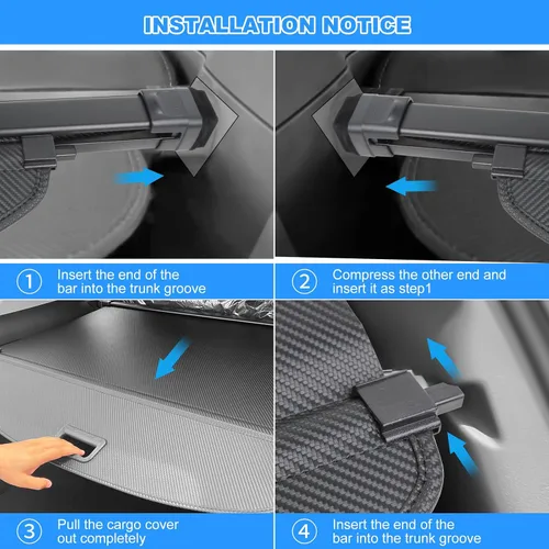 Vista 23 de AUXKO - Cubierta de carga retráctil para Lincoln MKX 2018-2016, cubierta de equipaje de maletero con protección de sombra para Lincoln Nautilus