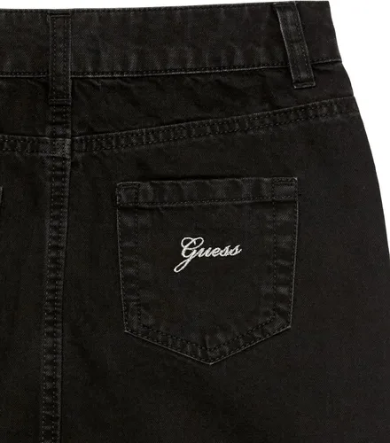 Vista 4 de GUESS Falda vaquera negra para niña con cinta de lentejuelas