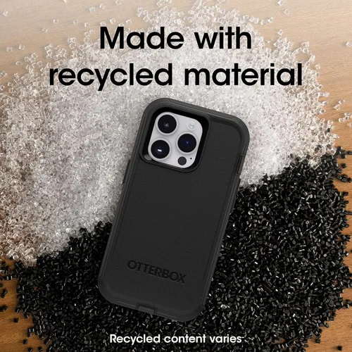 Vista 7 de OtterBox Funda para iPhone 14 Pro (solamente) Defender Series, color negro, resistente y duradero, con protección de puerto, incluye soporte de clip