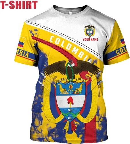 Vista 3 de Ligthuy - Camisa personalizada de Colombia 3D, camisas personalizadas con la bandera de Colombia para hombres y mujeres, camiseta del orgullo