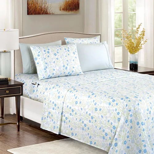 Vista 32 de Elegant Comfort - Juego de sábanas de 4 piezas, microfibra de 1500 hilos de calidad egipcia de lujo resistente a las arrugas, rayas estilo damasco