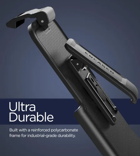 Vista 4 de Encased Titan - Funda impermeable para iPhone 15 con clip para cinturón (compatible con MagSafe), funda protectora de cuerpo completo con funda