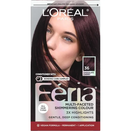 Vista 62 de L'Oreal Paris Feria - Tinte permanente brillante multifacético para el cabello, tinte de alta intensidad para reflejos 3X, 10 negro azabache