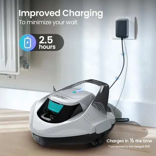 Vista 8 de AIPER Seagull SE 2025 Cordless Robotic Pool Vacuum with 1200GPH Strong Suction, Lasts 90 Mins Runtime, LED Indicator,Pool Vacuum for Above-Ground