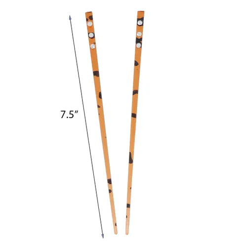Vista 4 de Juego de 6 palillos para el cabello con 3 palillos de diamantes, 1 negro y 2 tortugas