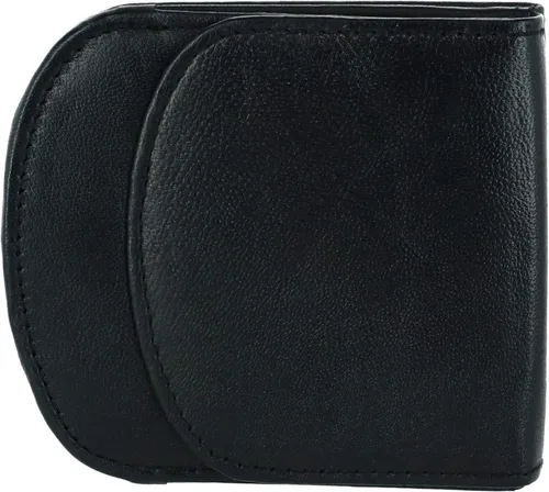 Vista 3 de CTM Cartera de taxi plegable en C con bolsillo frontal de cuero para hombre, Negro