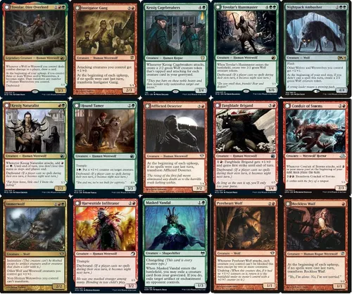 Vista 2 de Elite Werewolf Commander Deck – Tovolar – Gruul – Rojo Verde – EDH – 100 cartas – Custom Magic The Gathering Deck – Muy fuerte