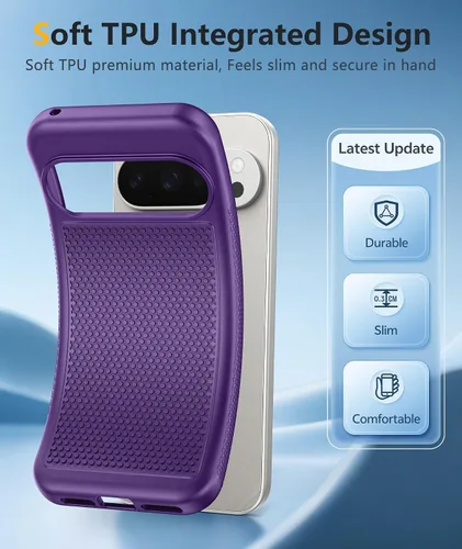 Vista 515 de FNTCASE Funda para iPhone 17 Pro: Fundas delgadas translúcidas de color azul claro compatibles con MagSafe, protección completa de la cámara