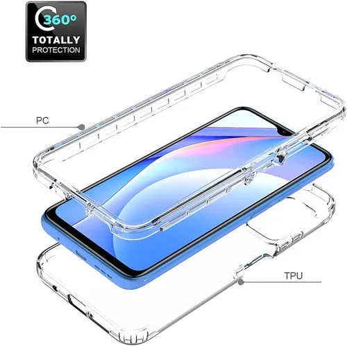 Vista 5 de Pzwoxukhov Funda para Xiaomi Poco M3 M2010J19CG M2010J19CI Caso, alta transparencia, color degradado, funda de absorción de impactos anticaída