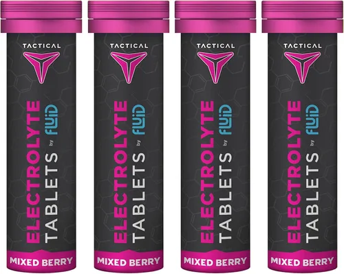 Vista 10 de Fluid Tactical - 40 tabletas de electrolitos efervescentes Uva 320 mg de sodio, 160 mg de potasio Prevención de deshidratación y recuperación