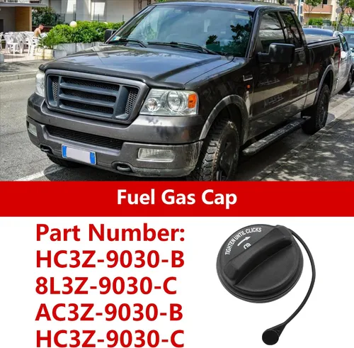 Vista 2 de Tapa de depósito de combustible para Ford F-150 2006-2008, tapa de llenado de depósito de combustible de repuesto para Ford F-250 Super Duty