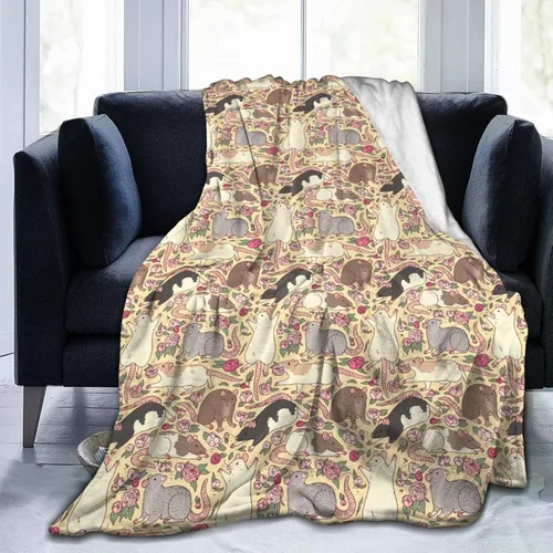 Vista 11 de Manta de franela con patrón de ciervo y oso, 50x40 pulgadas, unisex para adultos y niños, para todas las estaciones, estilo Art Deco