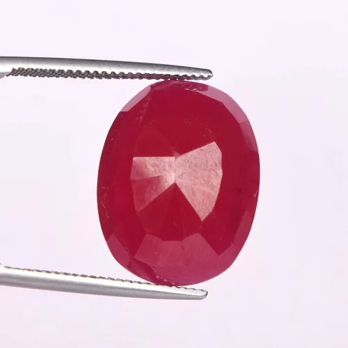 Vista 5 de GEMHUB Piedra preciosa suelta rubí rojo natural 25.50 Ct certificado rubí rojo natural, piedra preciosa suelta de rubí facetado FA-100, Gema